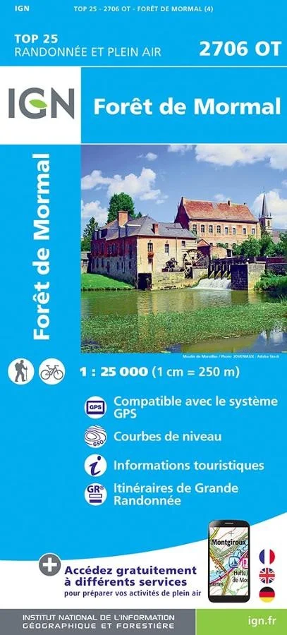 Carte IGN Foret de Mormal 2706OT Série Top 25
