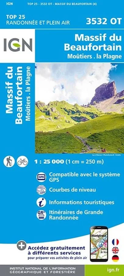 Carte IGN Massif du Beaufortain 3532OT Série Top 25 — recto
