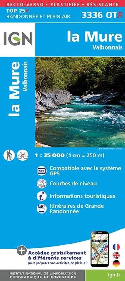 Carte IGN La Mure Valbonnais 3336OTR Série Top 25 Résistante