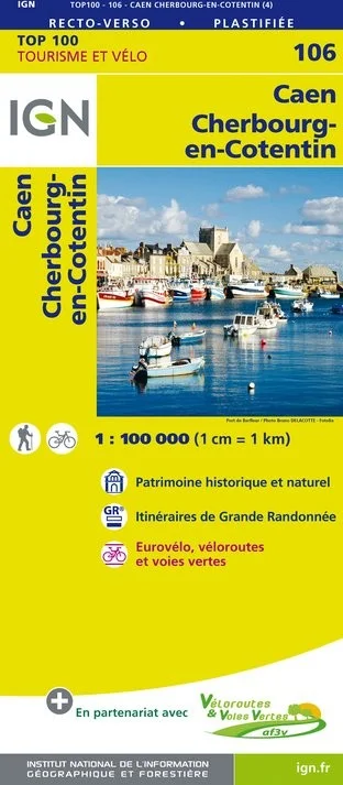 Carte IGN N° 106 Caen Cherbourg-En-Cotentin