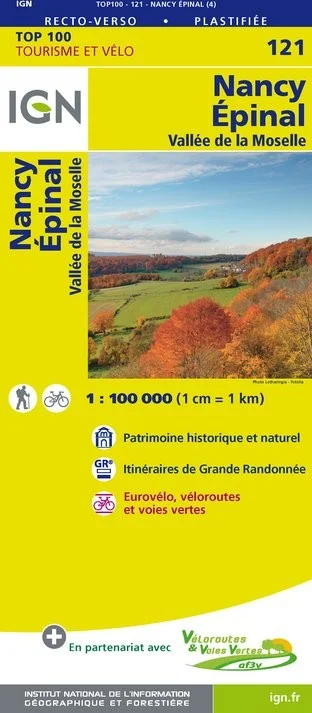 Carte IGN N° 121 Nancy Épinal - Vallée De La Moselle