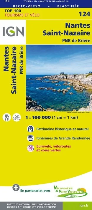 Carte IGN N° 124 Nantes Saint-Nazaire - PNR De Brière