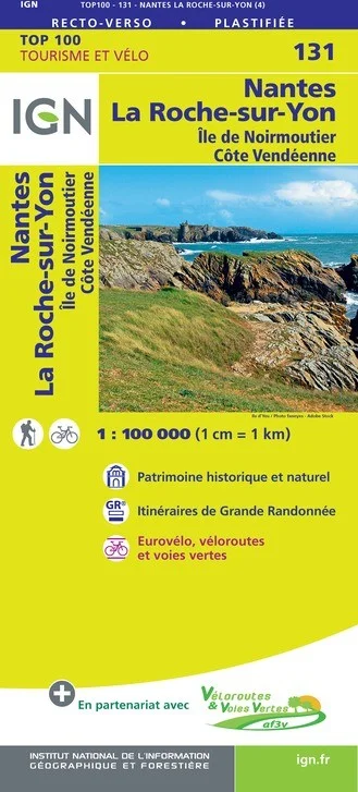 Carte IGN N° 131 Nantes La Roche-Sur-Yon - Île De Noirmoutier Côte Vendéenne
