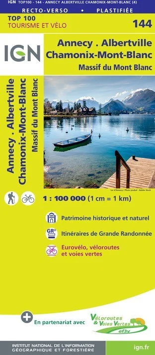 Carte IGN N° 144 Annecy Albertville Chamonix-Mont-Blanc - Massif Du Mont Blanc