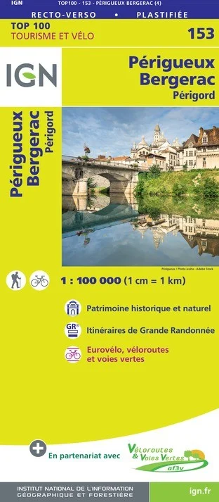 Carte IGN N° 153 Perigueux Bergerac - Périgord