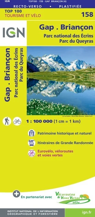 Carte IGN N° 158 Gap Briancon - Pn Des Écrins Parc Du Queyras