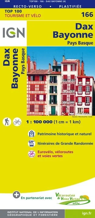 Carte IGN N° 166 Dax Bayonne - Pays Basque