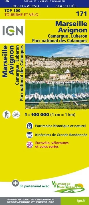 Carte IGN N° 171 Marseille Avignon - Camargue Luberon Pn Des Calanques