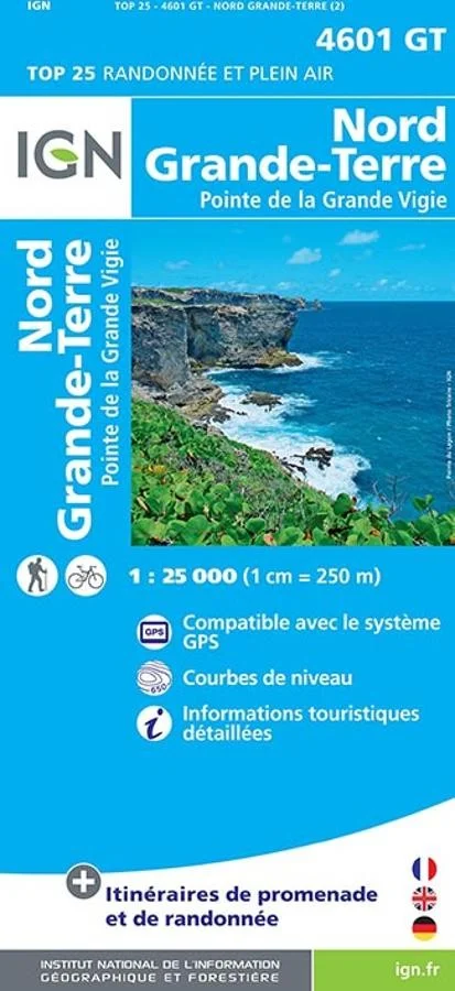 Carte IGN Nord Grande Terre Pointe de la Grande Vigie 4601GT Série Top 25 — recto