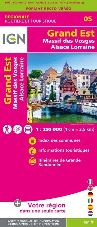 Carte IGN NR05 - Nr05 Grand Est Massif Des Vosges Alsace Lorraine - Recto / Verso — recto