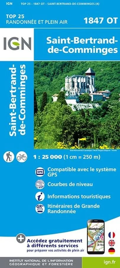 Carte IGN Saint Bertrand de Comminges 1847OT Série Top 25