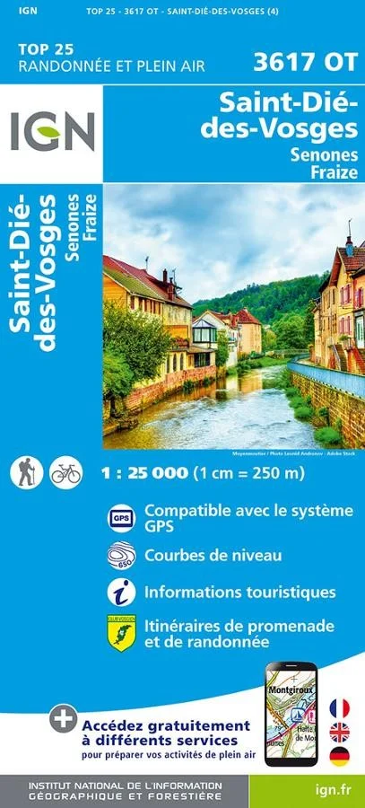 Carte IGN Saint Die des Vosges Senones Fraize 3617OT Série Top 25