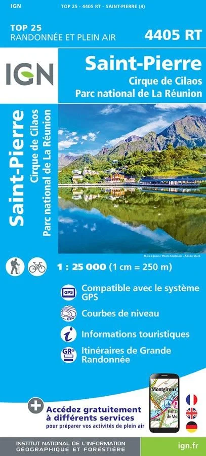 Carte IGN Saint Pierre Ile Reunion P4405RT Série Top 25 — recto