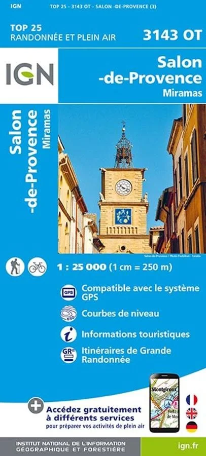 Carte IGN Salon de Provence Miramas 3143OT Série Top 25