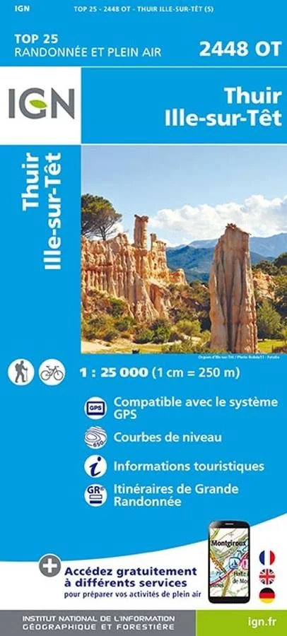 Carte IGN Thuir Ille sur Tet 2448OT Série Top 25