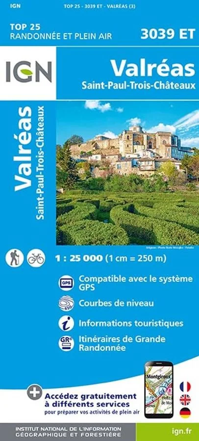 Carte IGN Valréas 3039ET Série Top 25
