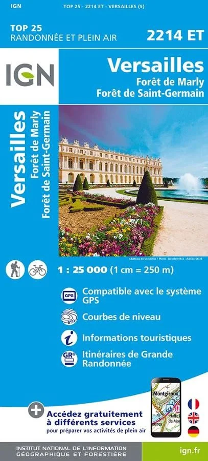 Carte IGN Versailles Foret Marly Foret Saint Germain 224ET Série Top 25