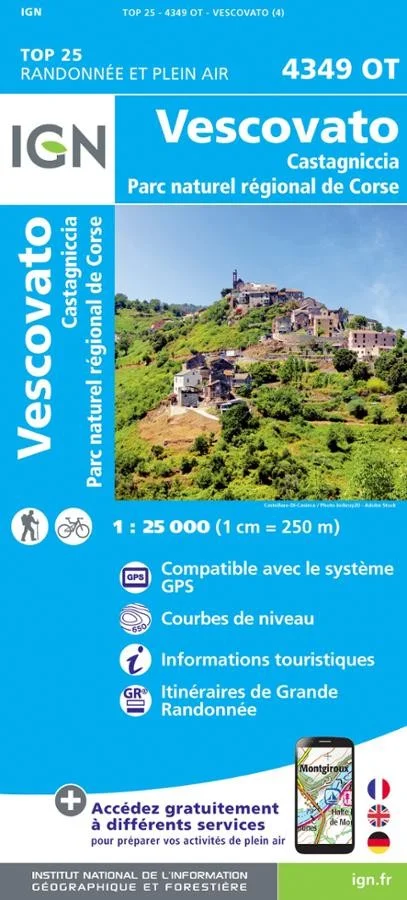 Carte IGN Vescovato 4349OT Série Top 25