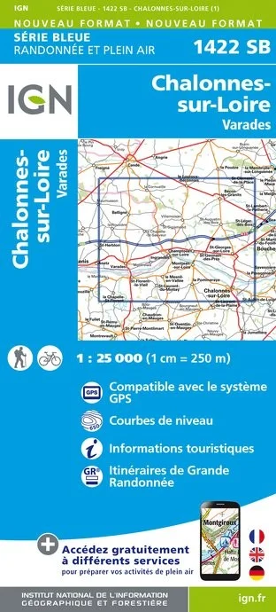 Carte Randonnée Chalonnes sur Loire / Varades | Série Bleue IGN