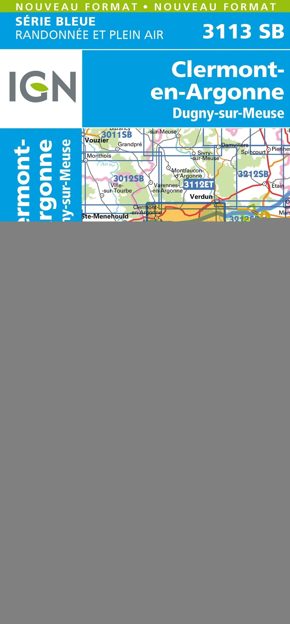 Carte Randonnée Clermont en Argonne / Dugny sur Meuse | Série Bleue IGN