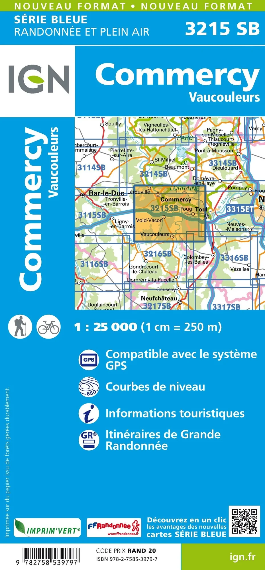 Carte Randonnée Commercy / Vaucouleurs | Série Bleue IGN