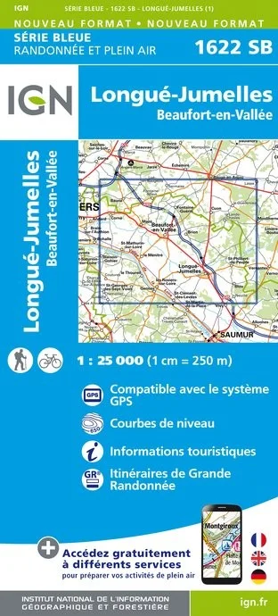 Carte Randonnée Longue / Jumelles / Beaufort en Vallée | Série Bleue IGN