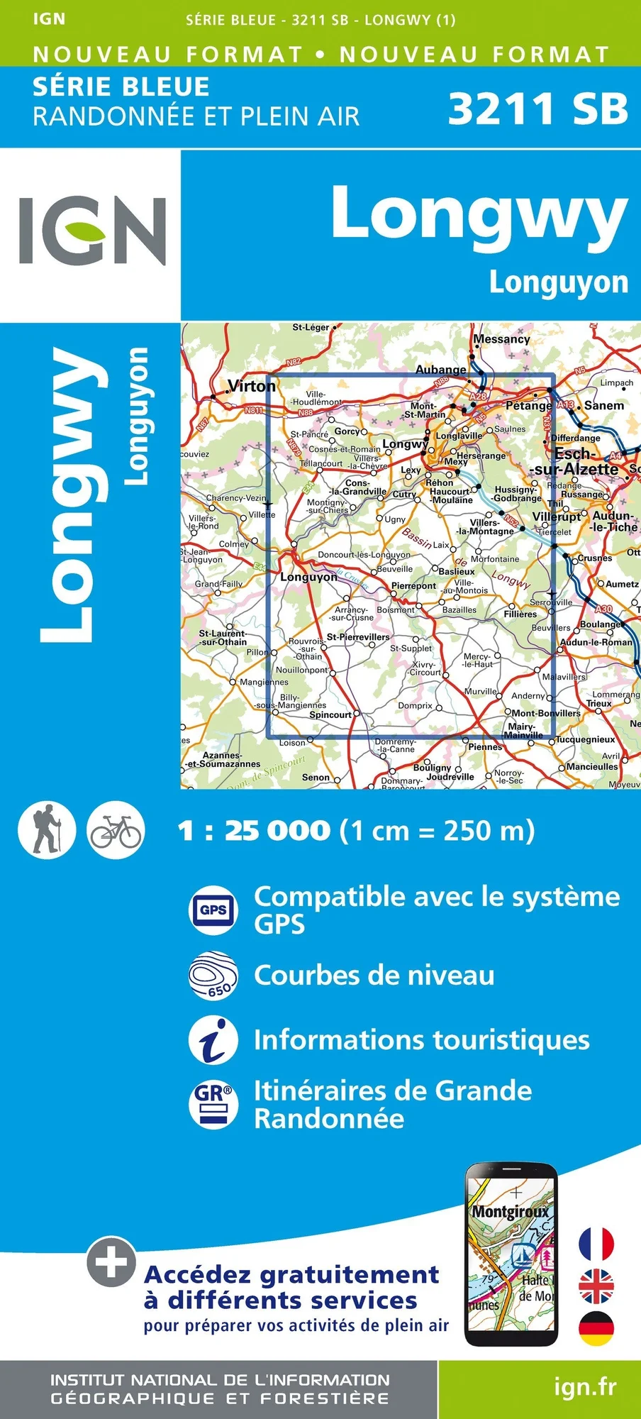 Carte Randonnée Longwy / Longuyon | Série Bleue IGN