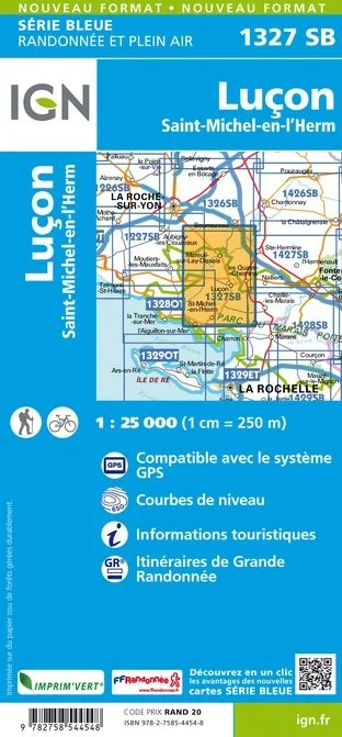 Carte Randonnée Luçon / Saint-Michel-en-l'Herm | Série Bleue IGN
