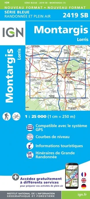 Carte Randonnée Montargis / Pannes | Série Bleue IGN