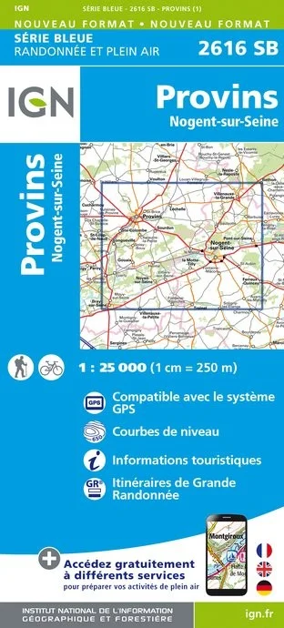 Carte Randonnée Provins / Nogent sur Seine | Série Bleue IGN