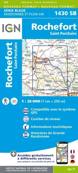 Carte Randonnée Rochefort / Saint-Porchaire | Série Bleue IGN