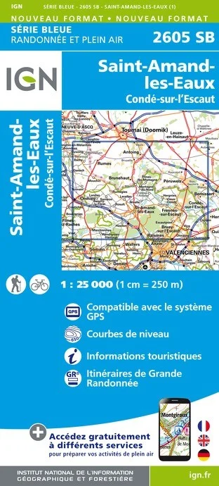 Carte Randonnée Saint-Amand-les-Eaux / Condé-sur-l'Escaut | Série Bleue IGN
