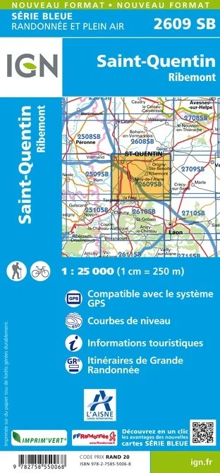 Carte Randonnée Saint-Quentin | Série Bleue IGN