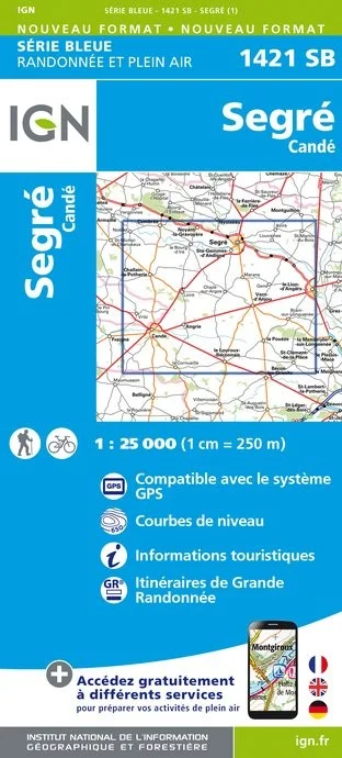 Carte Randonnée Segre / Cande | Série Bleue IGN
