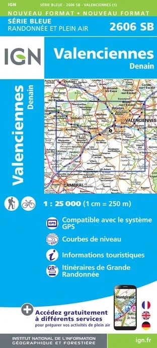 Carte Randonnée Valenciennes / Denain | Série Bleue IGN