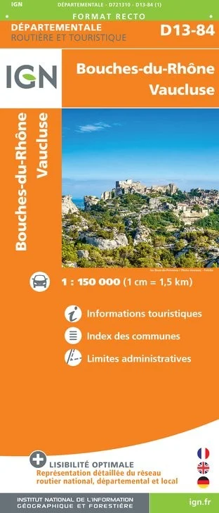 Carte Routière IGN D721310 - Bouches-Du-Rhône Vaucluse