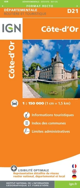 Carte Routière IGN D721315 - D21 Côte-d'Or