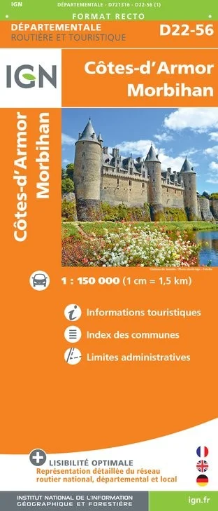 Carte Routière IGN D721316 - Côtes-d'Armor Morbihan