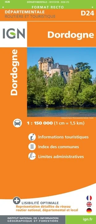 Carte Routière IGN D721318 - D24 Dordogne