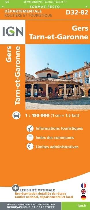 Carte Routière IGN D721325 - D32-82 Gers Tarn-Et-Garonne — recto