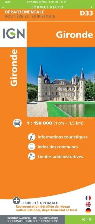 Carte Routière IGN D721326 - D33 Gironde
