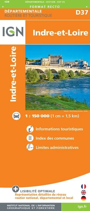 Carte Routière IGN D721328 - D37 Indre-Et-Loire