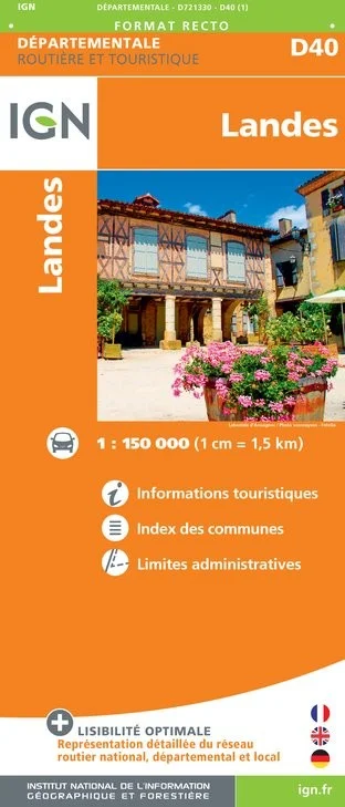Carte Routière IGN D721330 - D40 Landes