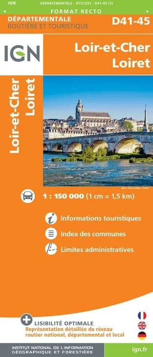 Carte Routière IGN D721331 - D41-45 Loir-Et-Cher Loiret