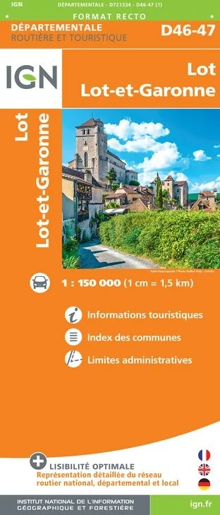 Carte Routière IGN D721334 - D46-47 Lot Lot-Et-Garonne