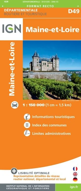 Carte Routière IGN D721335 - D49 Maine-Et-Loire