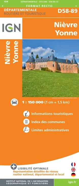 Carte Routière IGN D721340 - D58-89 Nièvre Yonne