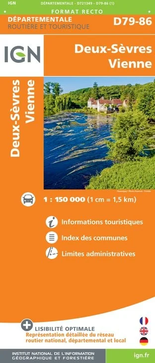 Carte Routière IGN D721349 - D79-86 Deux-Sèvres Vienne