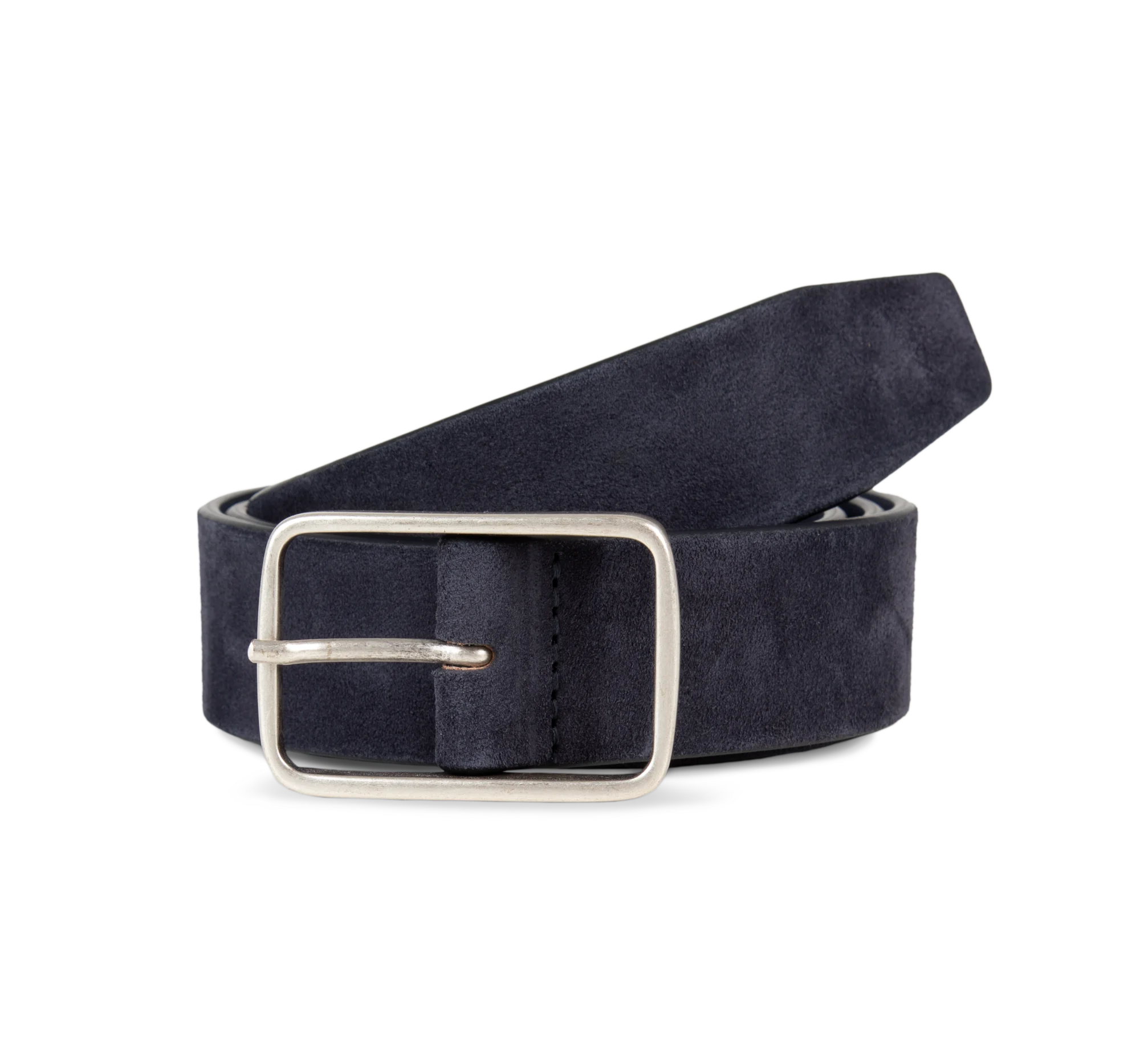 Ceinture cuir  velours homme — Deep Navy