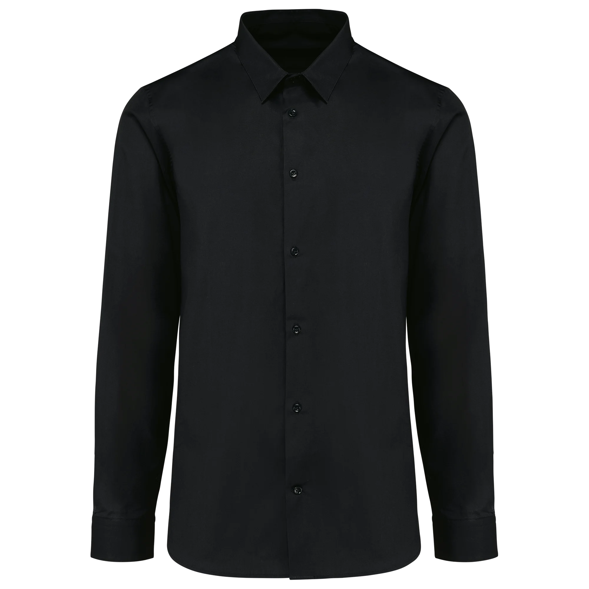 Chemise popeline manches longues homme — Black